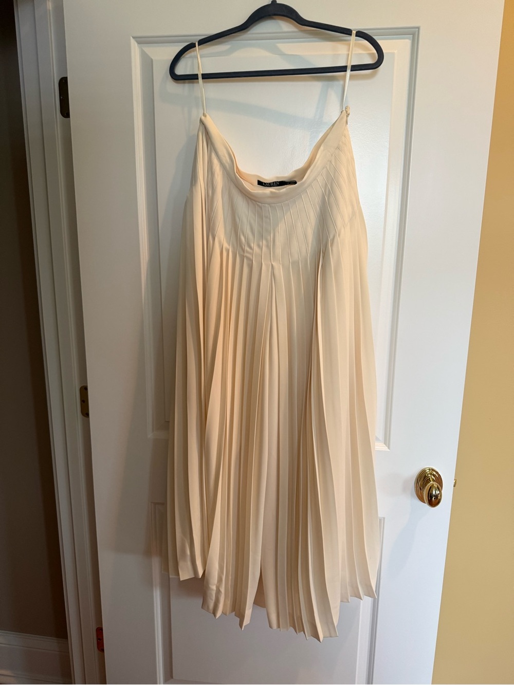 Ralph Lauren Cream Pleated Wide-Leg pants